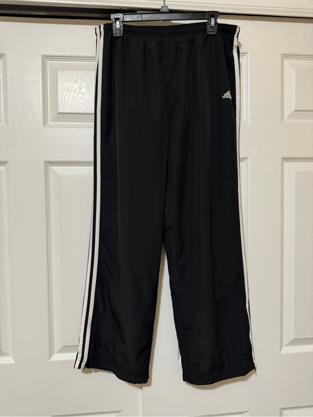 adidas Women’s Black Track Pants with White Stripes